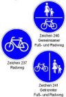 Grossansicht in neuem Fenster: Radwegebenutzungspflichtige Verkehrszeichen